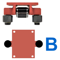 Image For Guiding Side Casters - Add-on package for Boerkey Machine Roller. Size #1. In Position B.