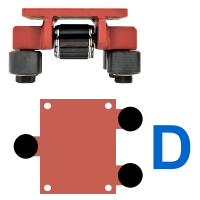 Image For Guiding Side Casters - Add-on package for Boerkey Machine Roller. Size #1. In Position D.