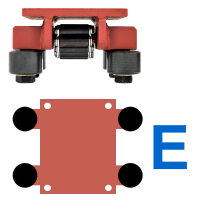 Image For Guiding Side Casters - Add-on package for Boerkey Machine Roller. Size #1. In Position E.